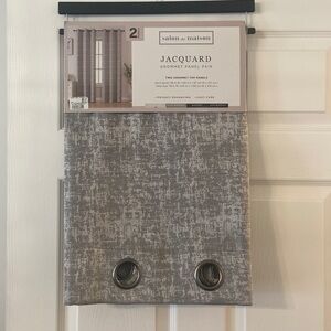 JACQUARD TWO GROMMET TOP PANELS 84”length color silver brand new